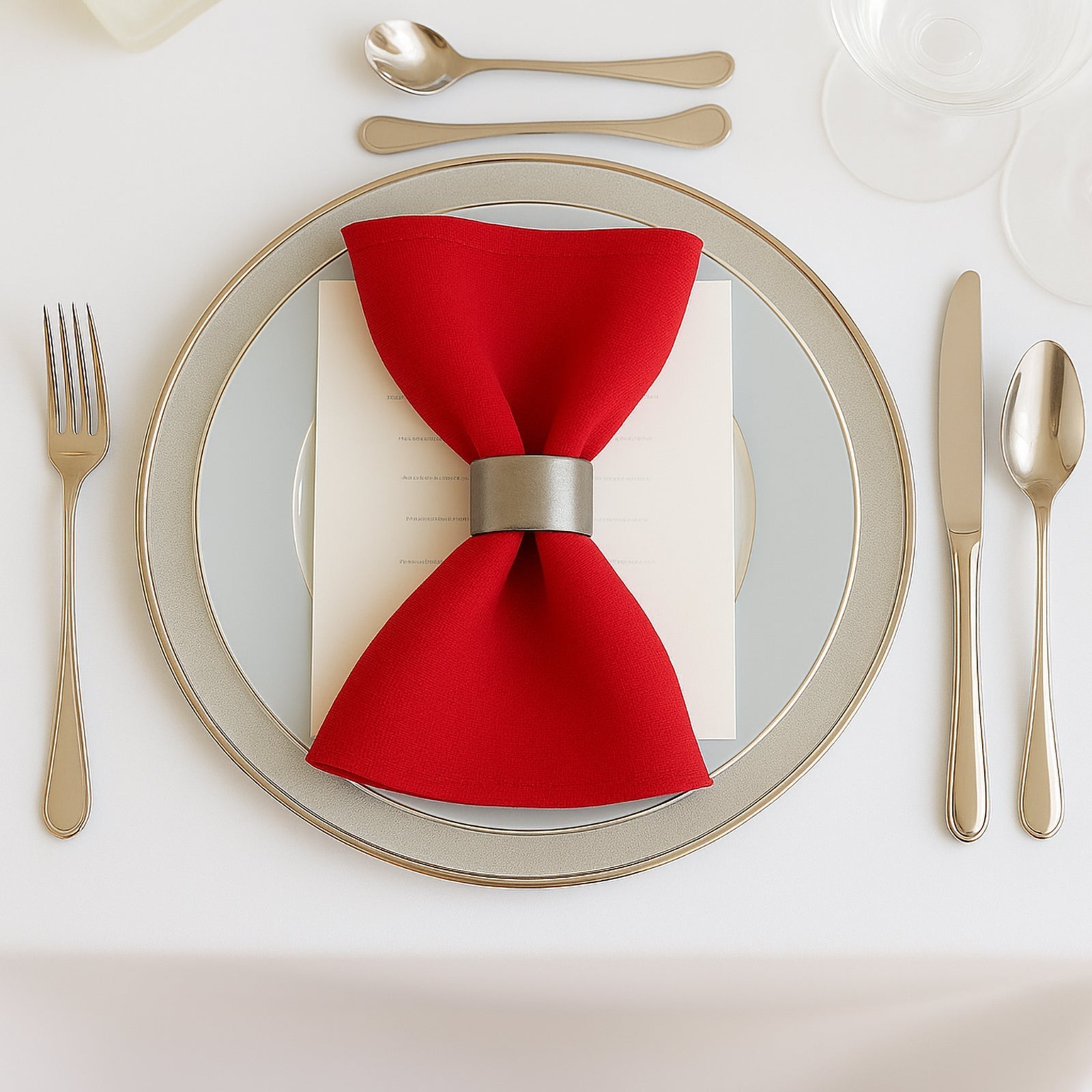 5 Pack Red Scuba Napkins â€“ 17"x17", Wrinkle - Free & Stain Resistant Cloth Napkins - Bell Racket Store