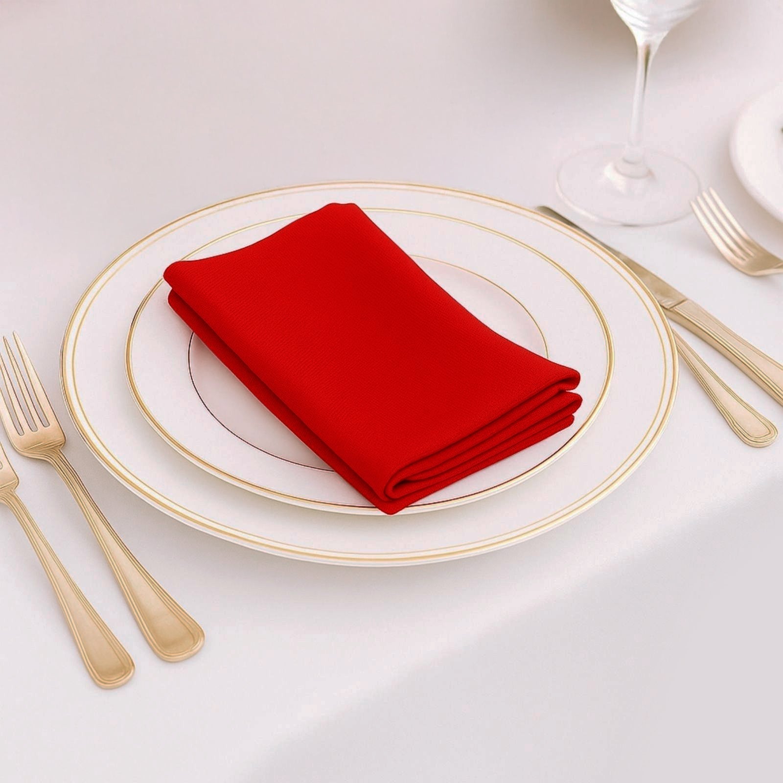 5 Pack Red Scuba Napkins â€“ 17"x17", Wrinkle - Free & Stain Resistant Cloth Napkins - Bell Racket Store