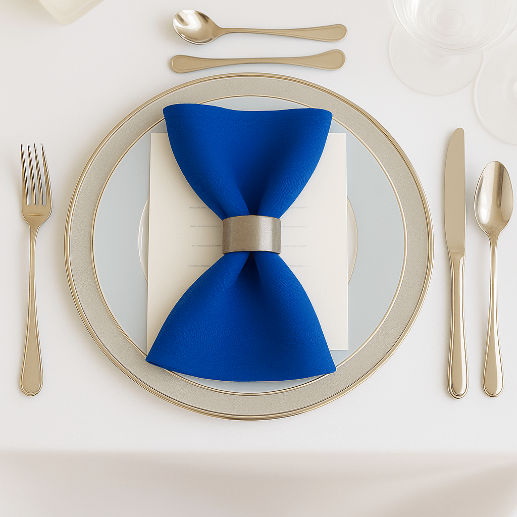 5 Pack Royal Blue Scuba Napkins â€“ 17"x17", Wrinkle - Free & Stain Resistant Cloth Napkins - Bell Racket Store