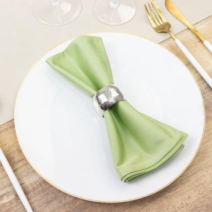 5 Pack Sage Green Scuba Napkins â€“ 17"x17", Wrinkle - Free & Stain Resistant Cloth Napkins - Bell Racket Store