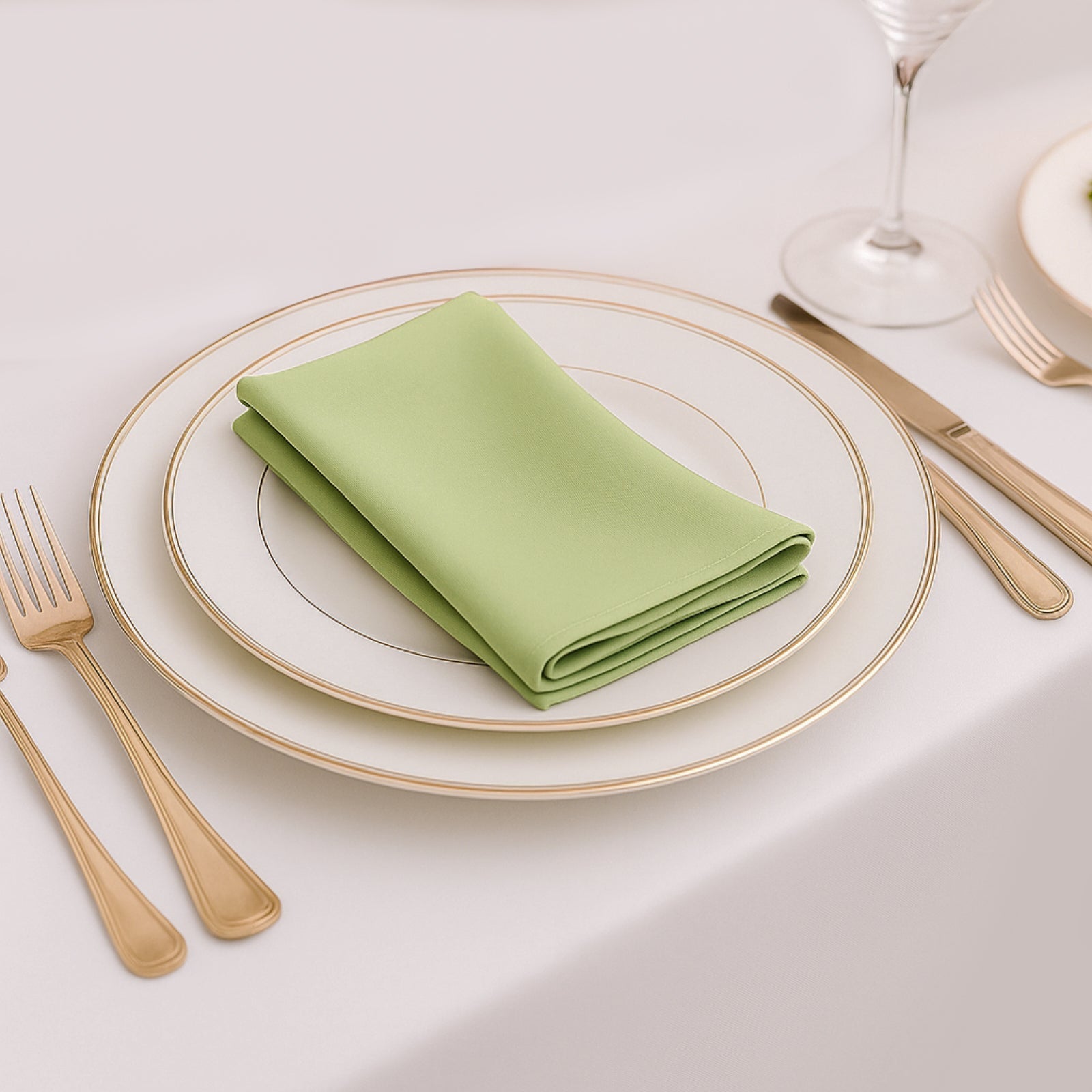 5 Pack Sage Green Scuba Napkins â€“ 17"x17", Wrinkle - Free & Stain Resistant Cloth Napkins - Bell Racket Store