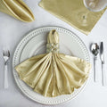 5 Pack Satin 20"x20" Napkins Champagne - Luxurious Shine & Smooth Dinner Napkins