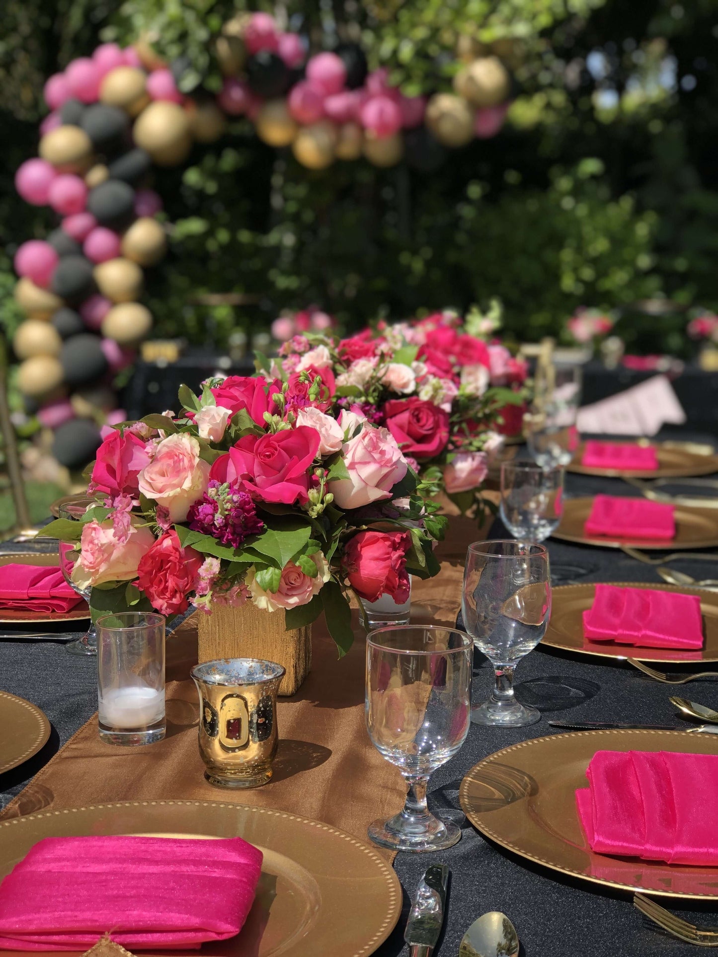 5 Pack Satin 20"x20" Napkins Fuchsia - Luxurious Shine & Smooth Dinner Napkins - NestOCart