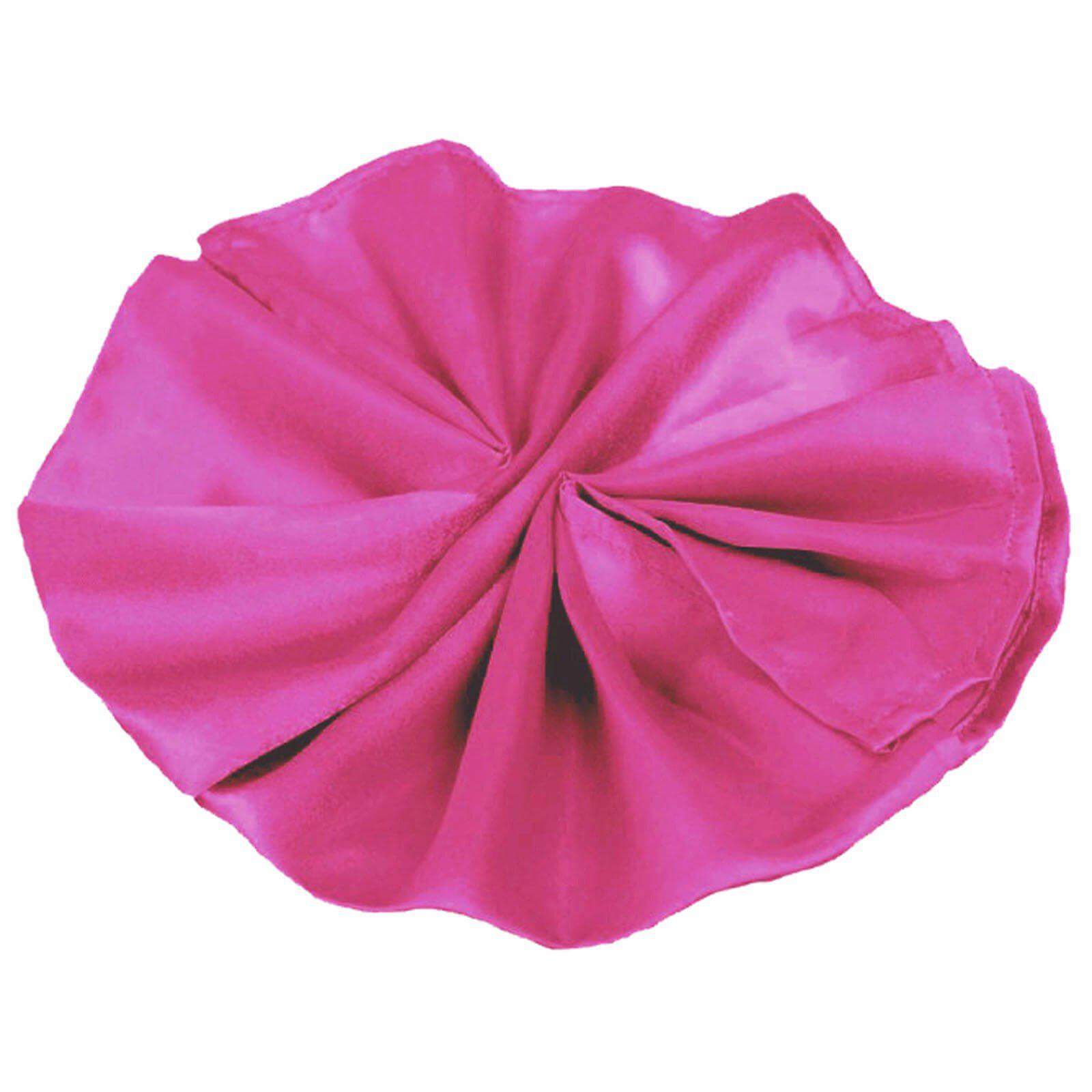 5 Pack Satin 20"x20" Napkins Fuchsia - Luxurious Shine & Smooth Dinner Napkins - NestOCart