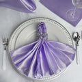 5 Pack Satin 20"x20" Napkins Lavender Lilac - Luxurious Shine & Smooth Dinner Napkins