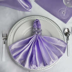 5 Pack Satin 20"x20" Napkins Lavender Lilac - Luxurious Shine & Smooth Dinner Napkins
