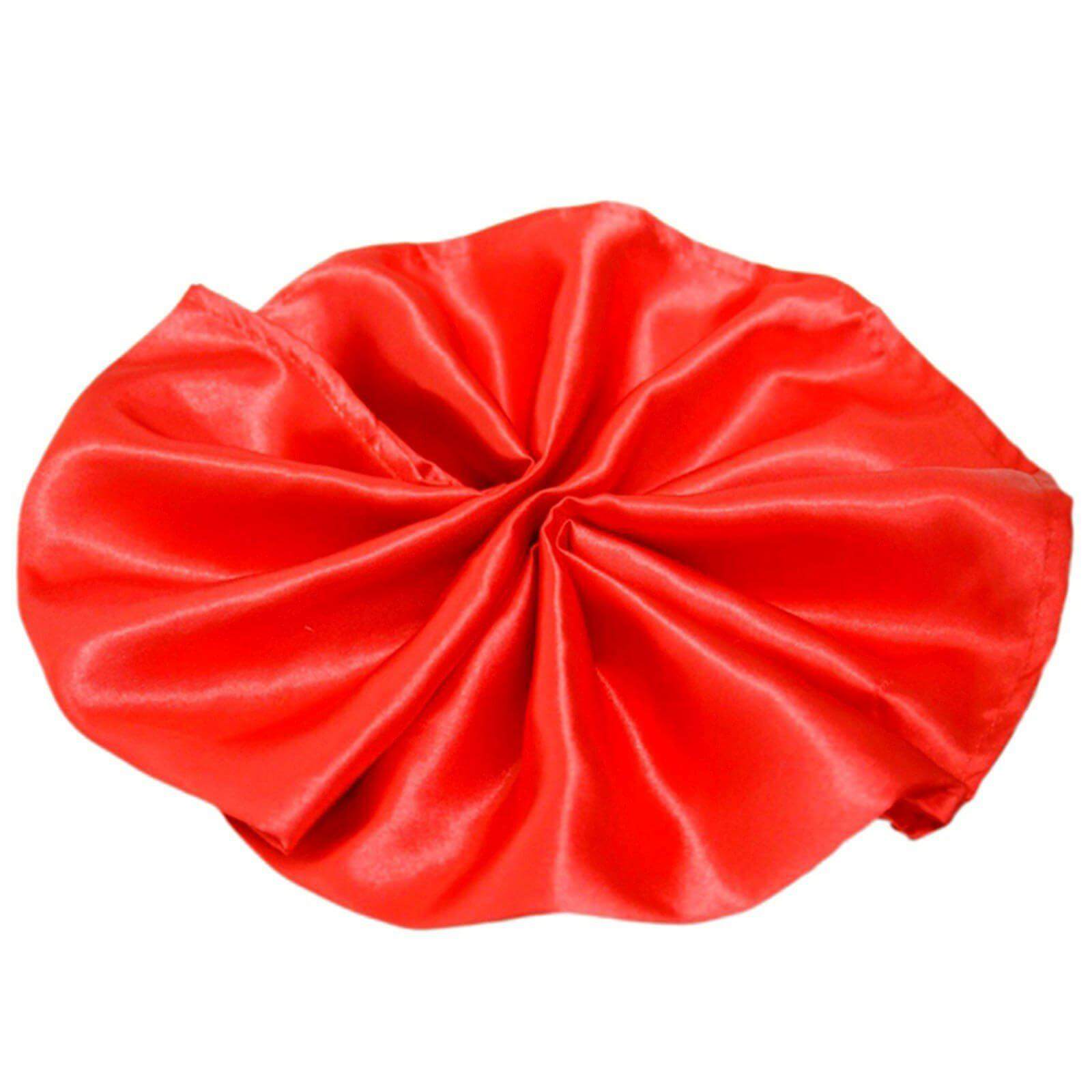 5 Pack Satin 20"x20" Napkins Red - Luxurious Shine & Smooth Dinner Napkins - NestOCart