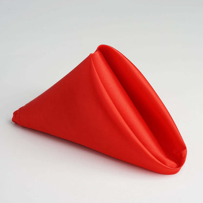 5 Pack Satin 20"x20" Napkins Red - Luxurious Shine & Smooth Dinner Napkins - NestOCart