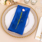 5 Pack Satin 20"x20" Napkins Royal Blue Glossy Stripes - Durable & Wrinkle - Free Cloth Napkins - Bell Racket Store