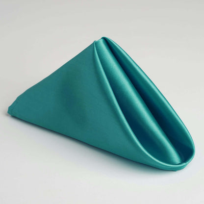 5 Pack Satin 20"x20" Napkins Turquoise - Luxurious Shine & Smooth Dinner Napkins - NestOCart