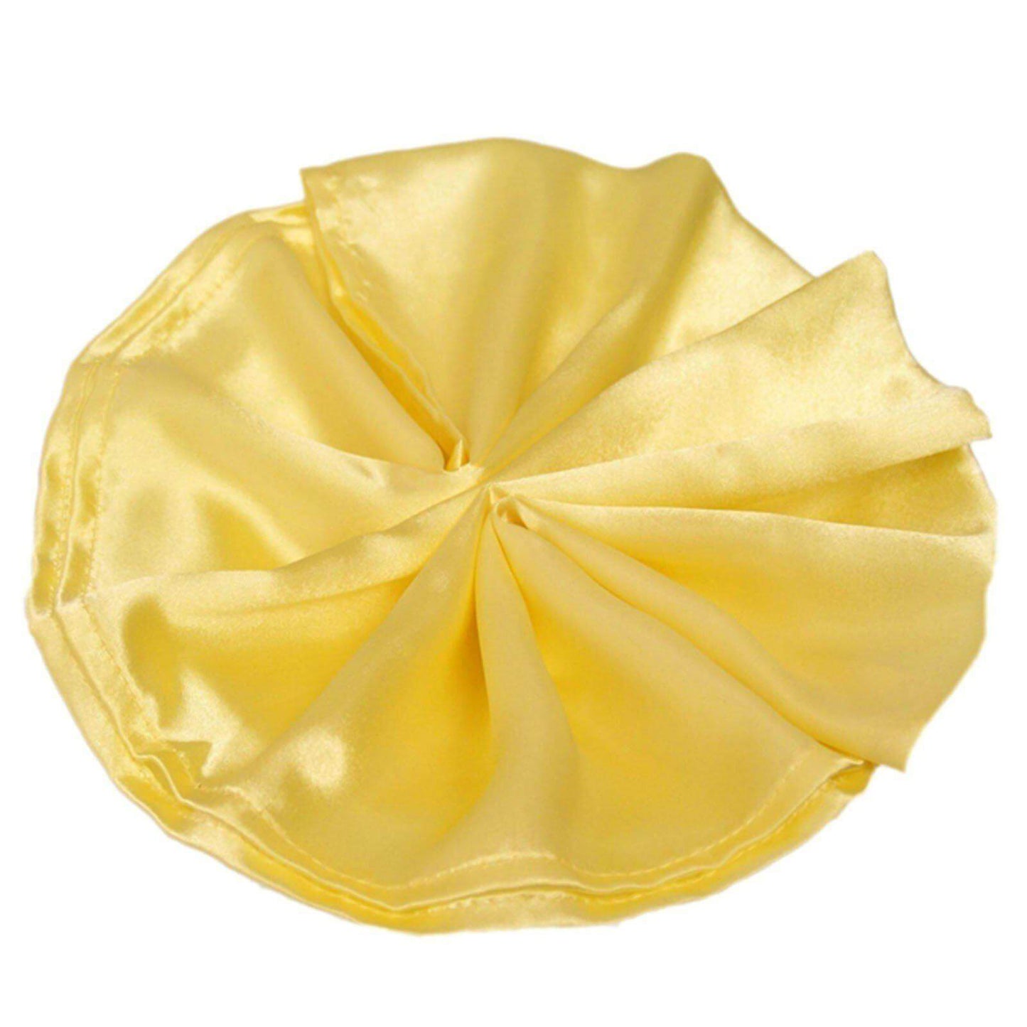 5 Pack Satin 20"x20" Napkins Yellow - Luxurious Shine & Smooth Dinner Napkins - NestOCart