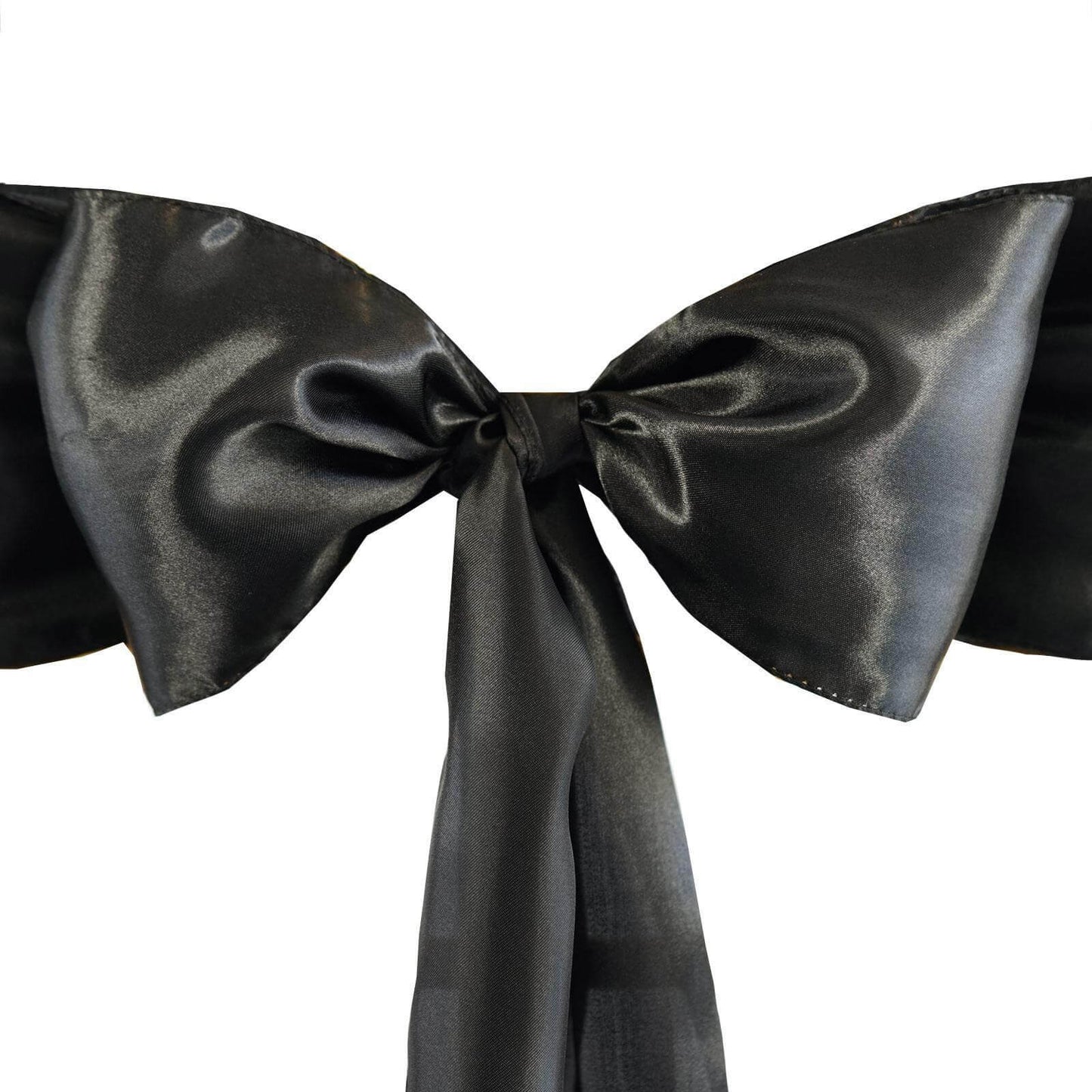 5 Pack Satin Chair Sashes Black - Durable Chair Bows with Shiny Finish for Classy Event Chair Decor 6"x106" - NestOCart