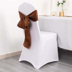 5 Pack Satin Chair Sashes Cinnamon Brown - Durable Chair Bows with Shiny Finish 6"x106" - Bell Racket Store