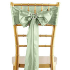 5 Pack Satin Chair Sashes Sage Green - Durable Chair Bows with Shiny Finish 6"x106"