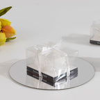 5 - Pack Scented Candles Floating Peony Flower Design White Wax - Decorative Party Favors with Individual Gift Boxes & Ribbons 3" - Bell Racket Store