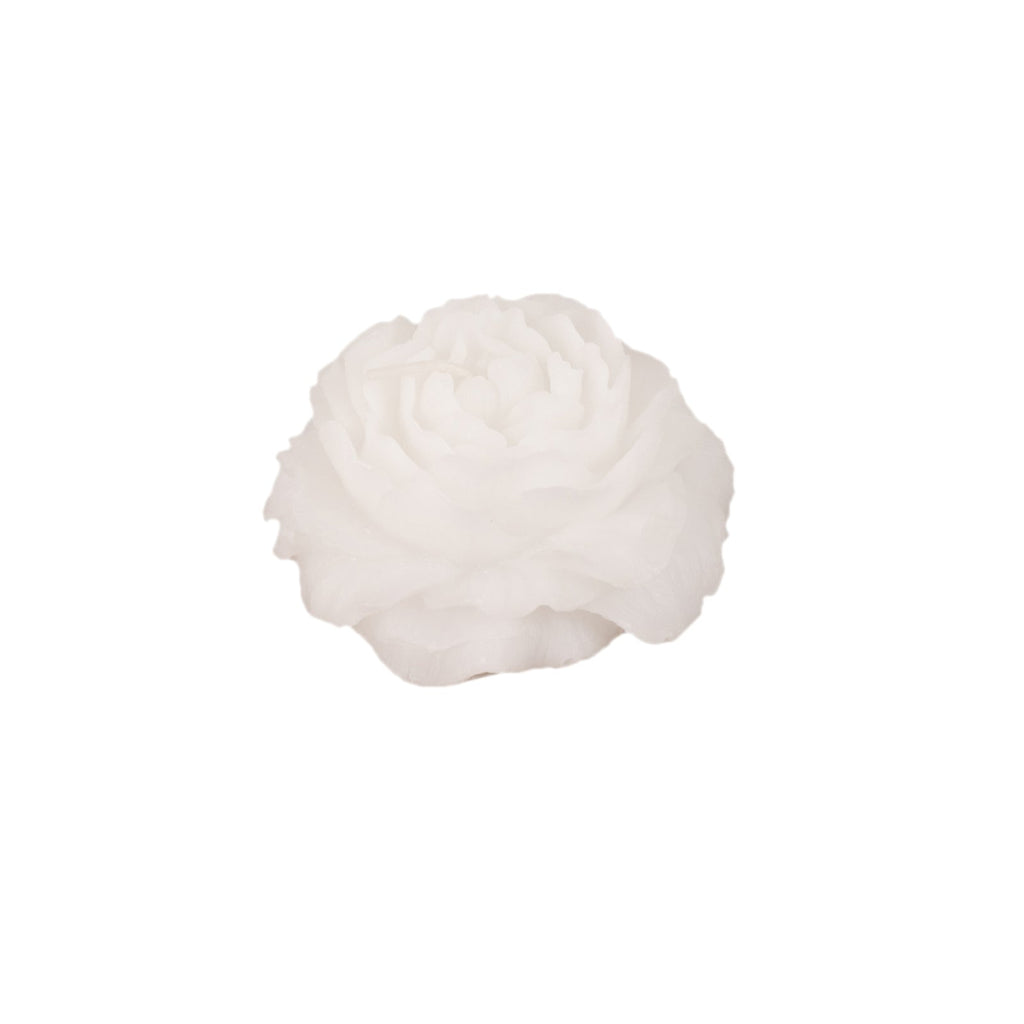 5 - Pack Scented Candles Floating Peony Flower Design White Wax - Decorative Party Favors with Individual Gift Boxes & Ribbons 3" - Bell Racket Store