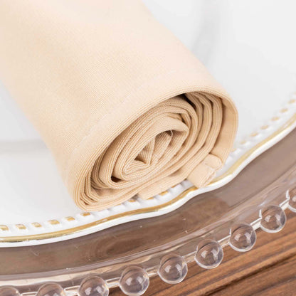 5 Pack Scuba 20"x20" Napkins Beige - Durable & Reusable Dinner Napkins - Bell Racket Store