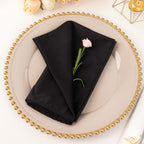 5 Pack Scuba 20"x20" Napkins Black - Durable & Reusable Dinner Napkins for a Polished Tablescape - Bell Racket Store