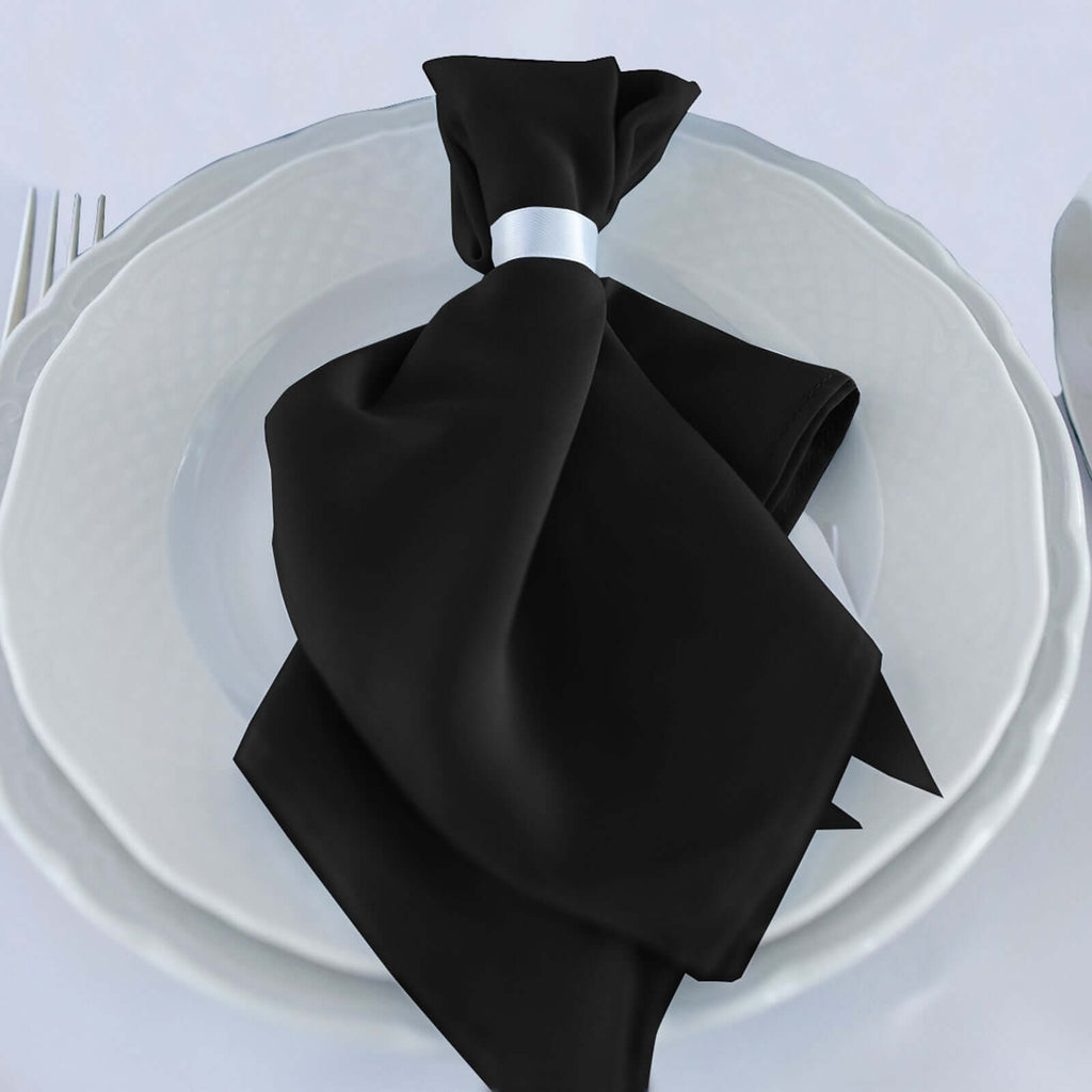 5 Pack Scuba 20"x20" Napkins Black - Durable & Reusable Dinner Napkins for a Polished Tablescape - Bell Racket Store