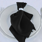 5 Pack Scuba 20"x20" Napkins Black - Durable & Reusable Dinner Napkins for a Polished Tablescape - Bell Racket Store