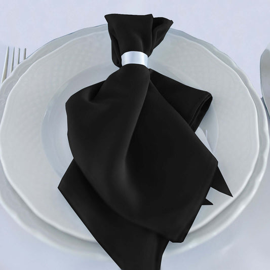 5 Pack Scuba 20"x20" Napkins Black - Durable & Reusable Dinner Napkins for a Polished Tablescape - Bell Racket Store