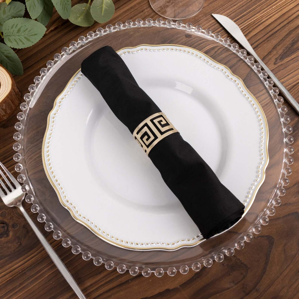 5 Pack Scuba 20"x20" Napkins Black - Durable & Reusable Dinner Napkins for a Polished Tablescape - Bell Racket Store