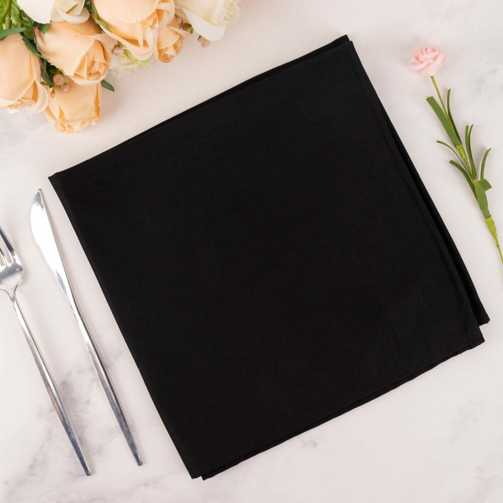 5 Pack Scuba 20"x20" Napkins Black - Durable & Reusable Dinner Napkins for a Polished Tablescape - Bell Racket Store