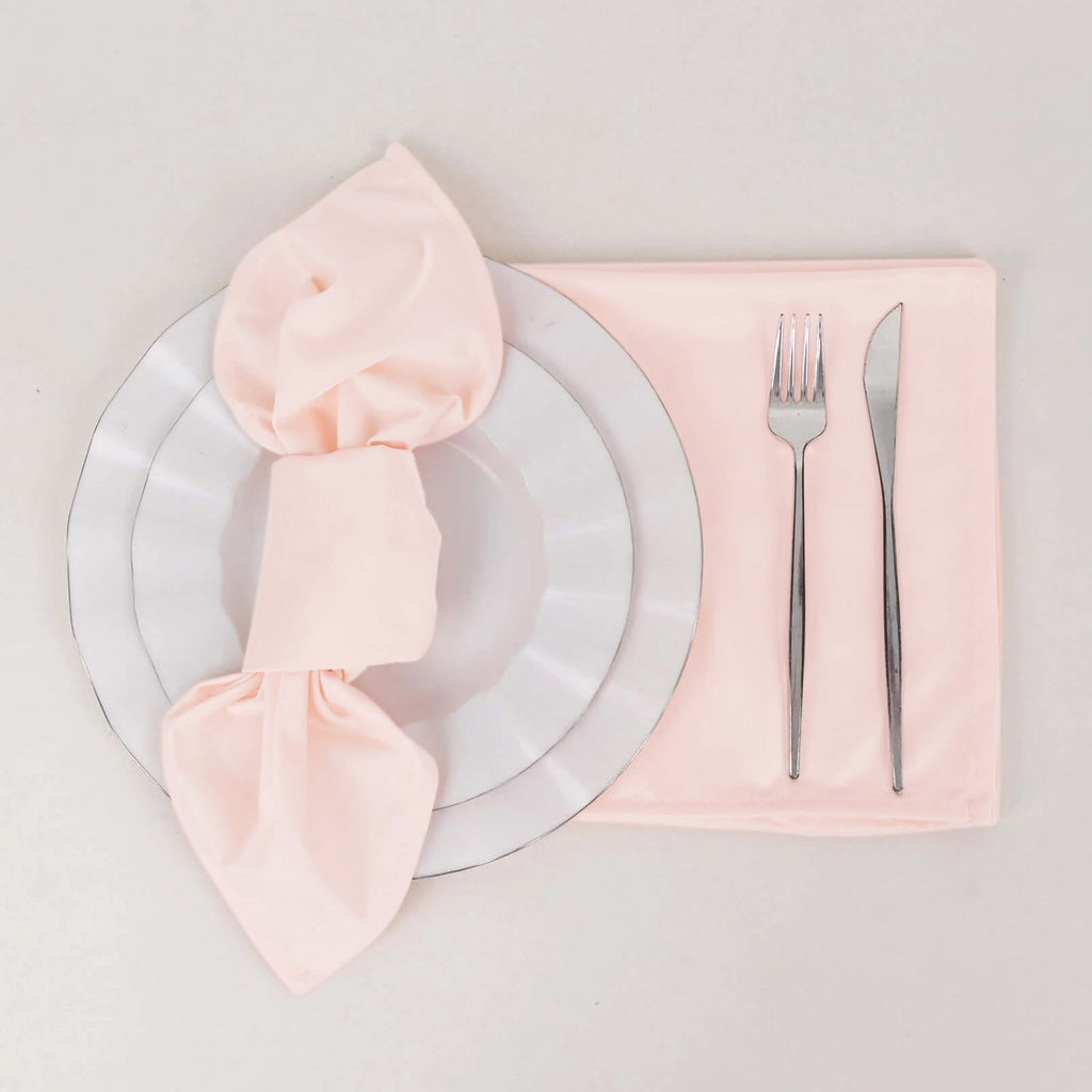 5 Pack Scuba 20"x20" Napkins Blush - Durable & Reusable Dinner Napkins - Bell Racket Store