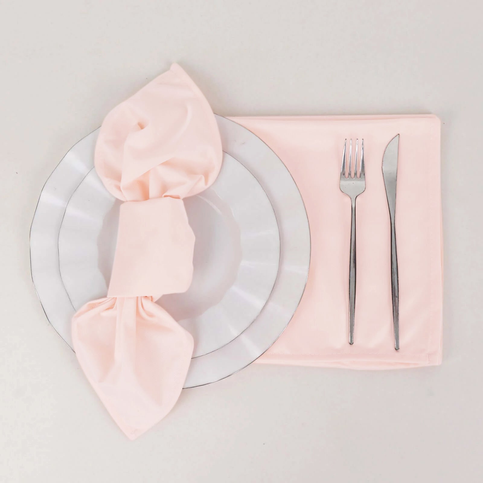5 Pack Scuba 20"x20" Napkins Blush - Durable & Reusable Dinner Napkins - Bell Racket Store