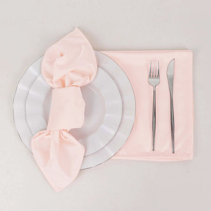 5 Pack Scuba 20"x20" Napkins Blush - Durable & Reusable Dinner Napkins - Bell Racket Store
