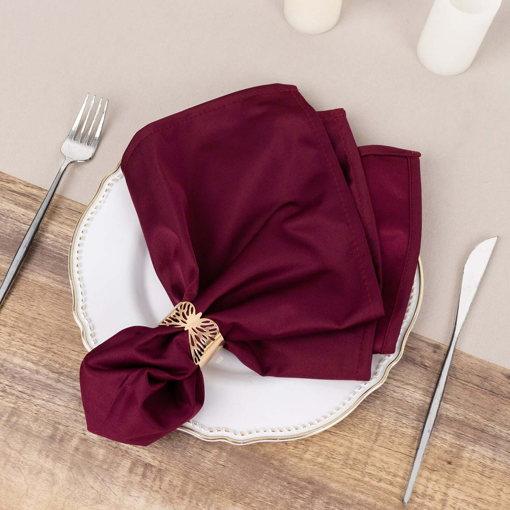 5 Pack Scuba 20"x20" Napkins Burgundy - Durable & Reusable Dinner Napkins - Bell Racket Store