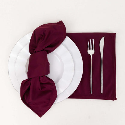 5 Pack Scuba 20"x20" Napkins Burgundy - Durable & Reusable Dinner Napkins - Bell Racket Store