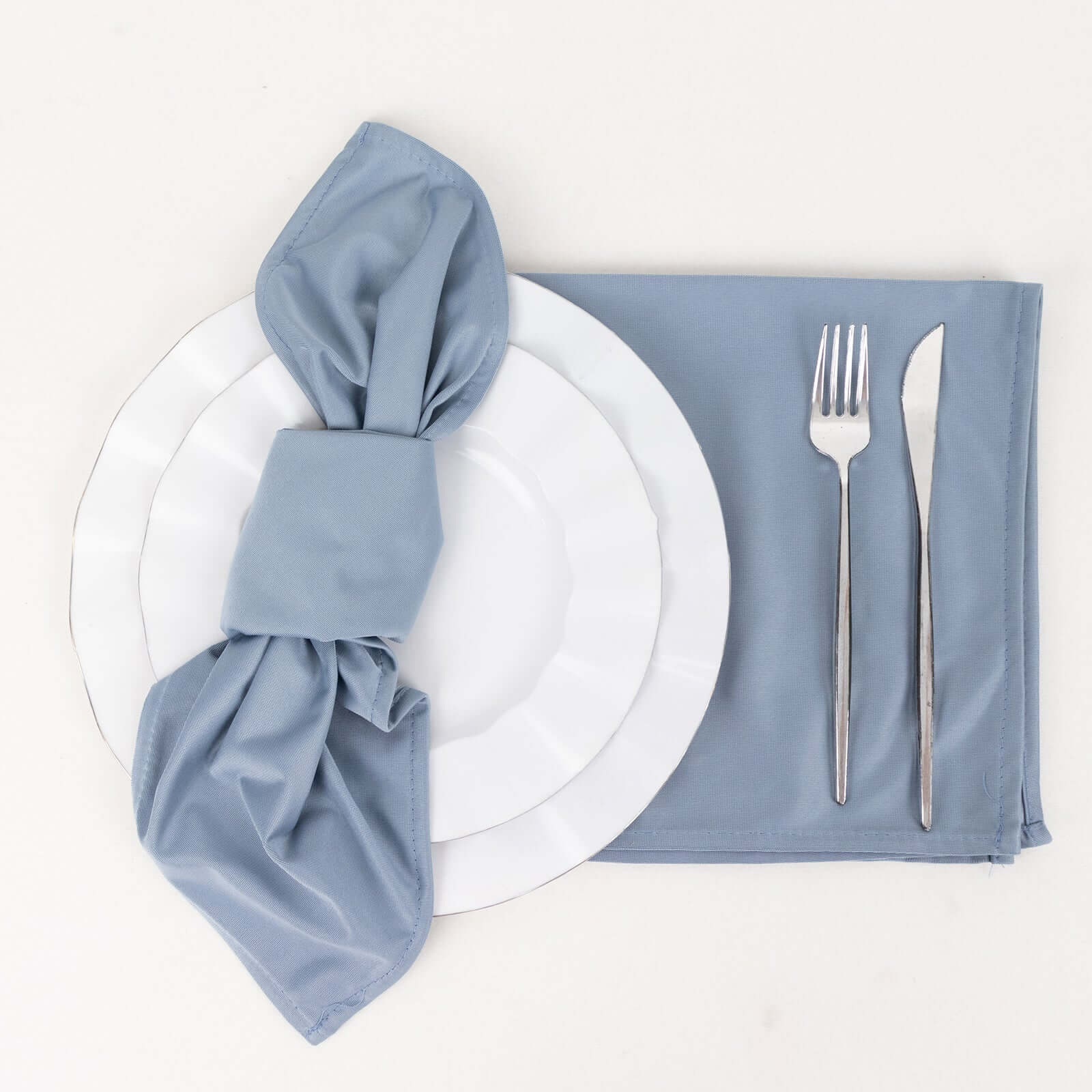 5 Pack Scuba 20"x20" Napkins Dusty Blue - Durable & Reusable Dinner Napkins - Bell Racket Store
