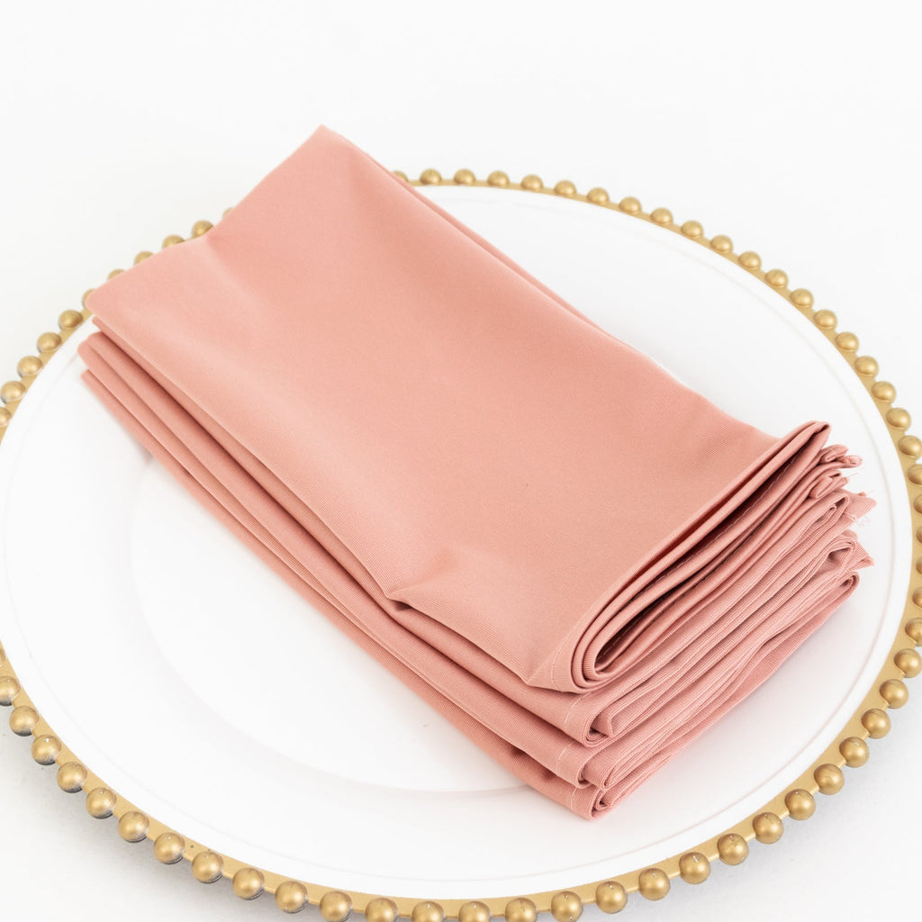 5 Pack Scuba 20"x20" Napkins Dusty Rose - Durable & Reusable Dinner Napkins - Bell Racket Store
