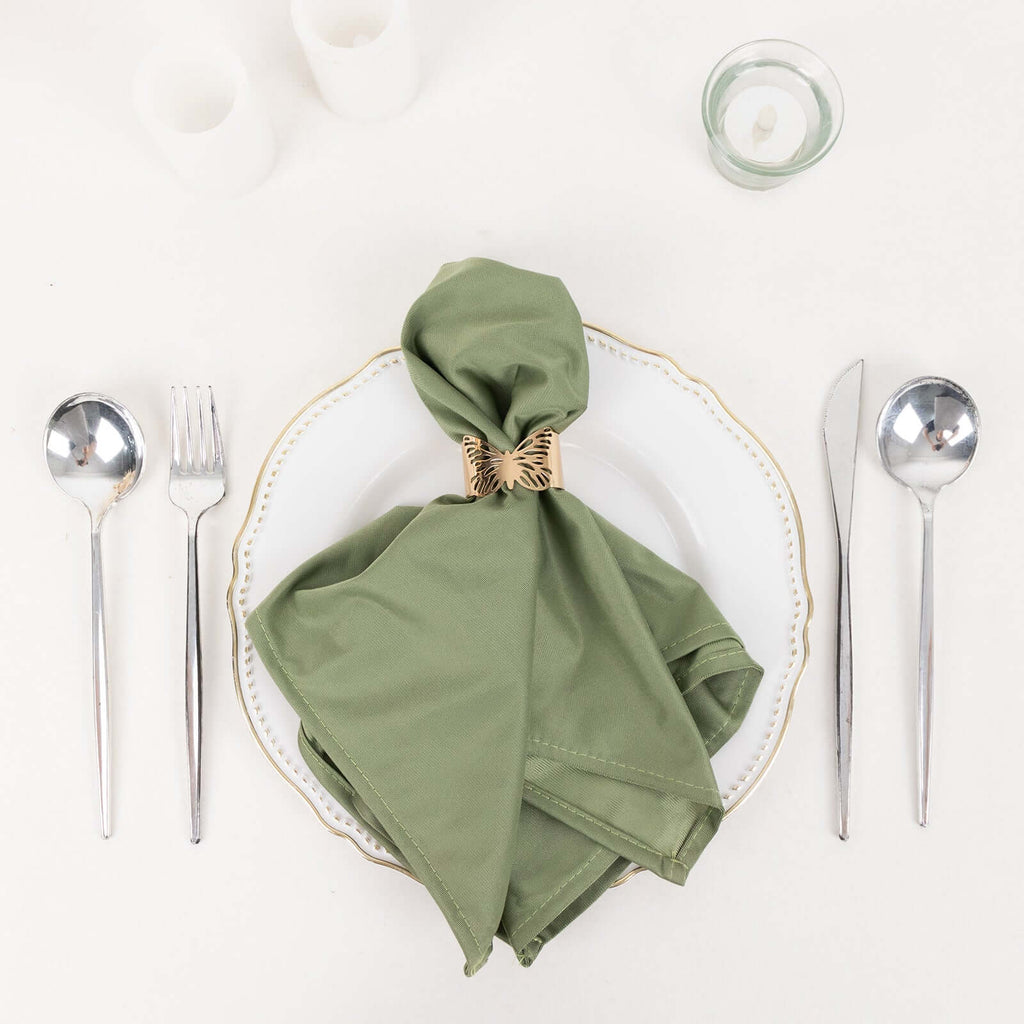 5 Pack Scuba 20"x20" Napkins Dusty Sage Green - Durable & Reusable Dinner Napkins - Bell Racket Store