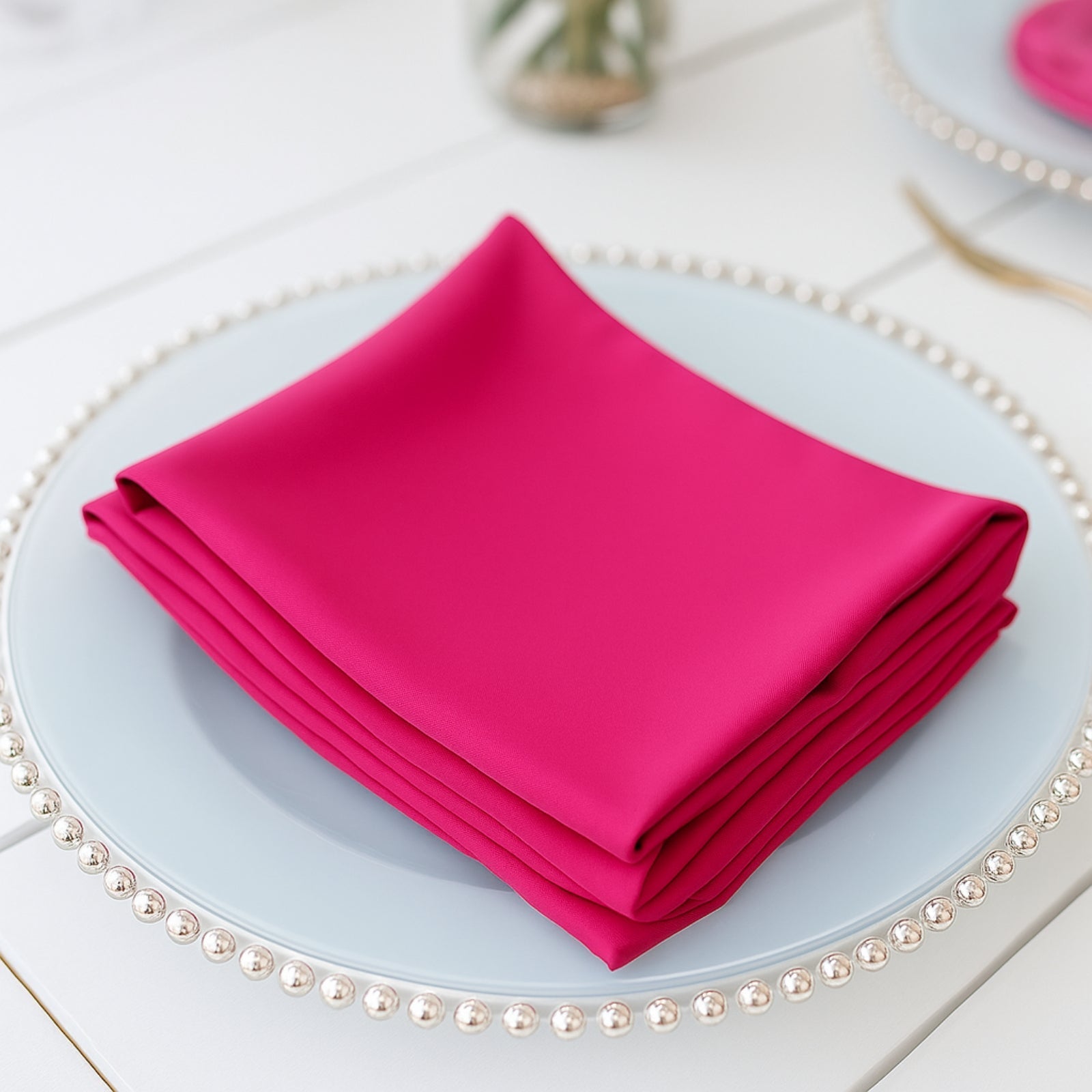 5 Pack Scuba 20"x20" Napkins Fuchsia - Durable & Reusable Dinner Napkins - Bell Racket Store