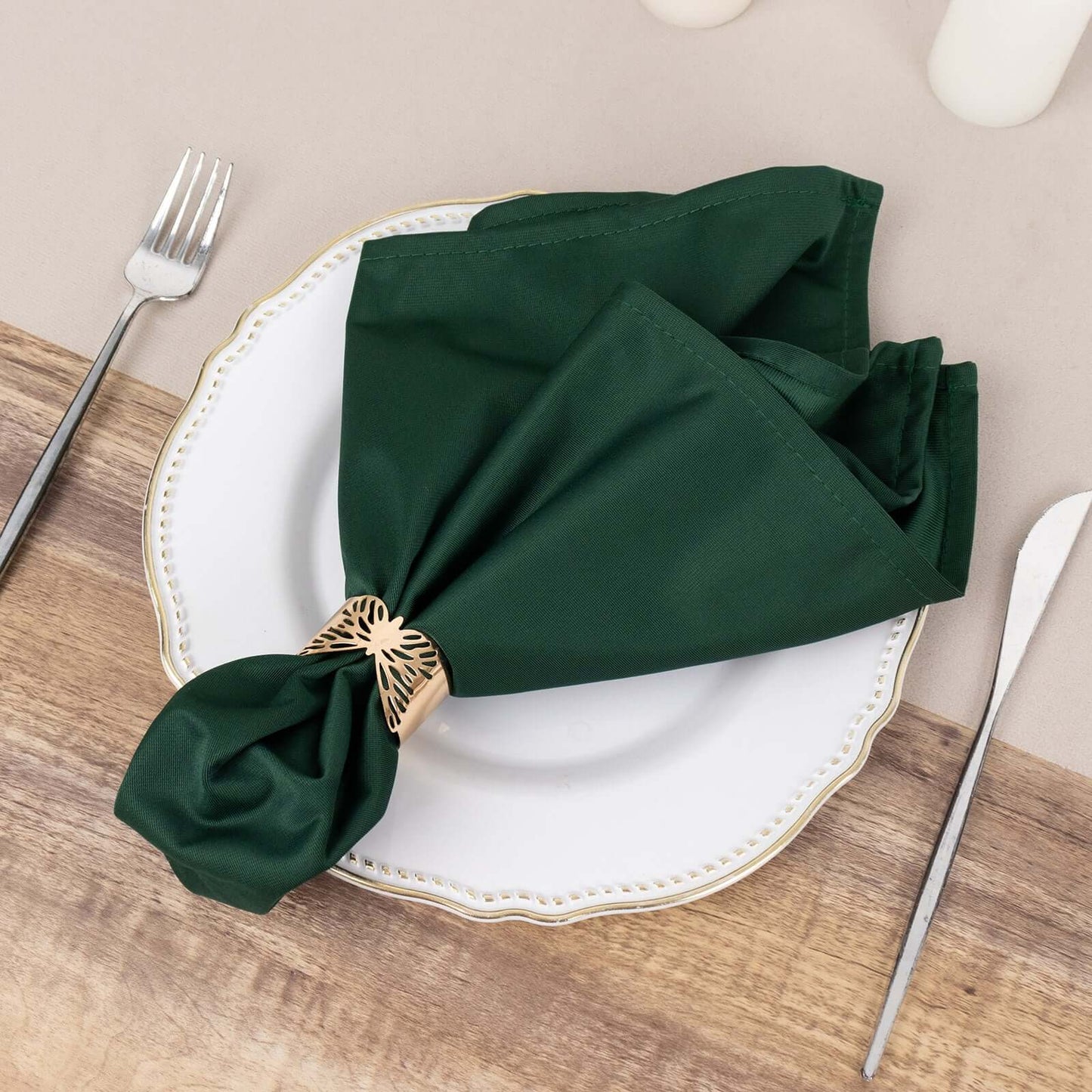 5 Pack Scuba 20"x20" Napkins Hunter Emerald Green - Durable & Reusable Dinner Napkins - Bell Racket Store
