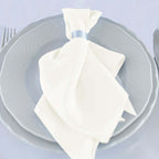 5 Pack Scuba 20"x20" Napkins Ivory - Durable & Reusable Dinner Napkins - Bell Racket Store