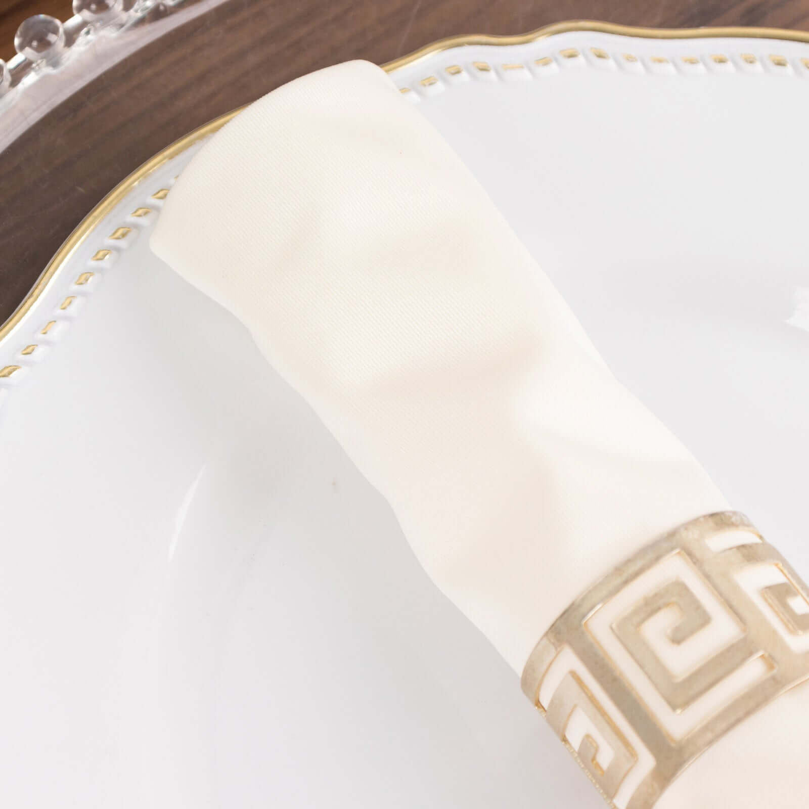 5 Pack Scuba 20"x20" Napkins Ivory - Durable & Reusable Dinner Napkins - Bell Racket Store