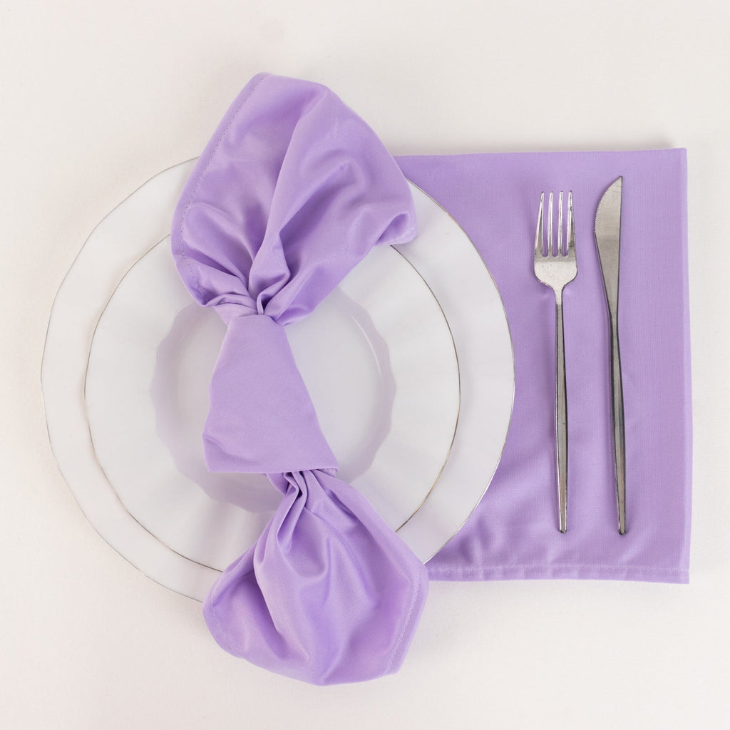 5 Pack Scuba 20"x20" Napkins Lavender Lilac - Durable & Reusable Dinner Napkins - Bell Racket Store