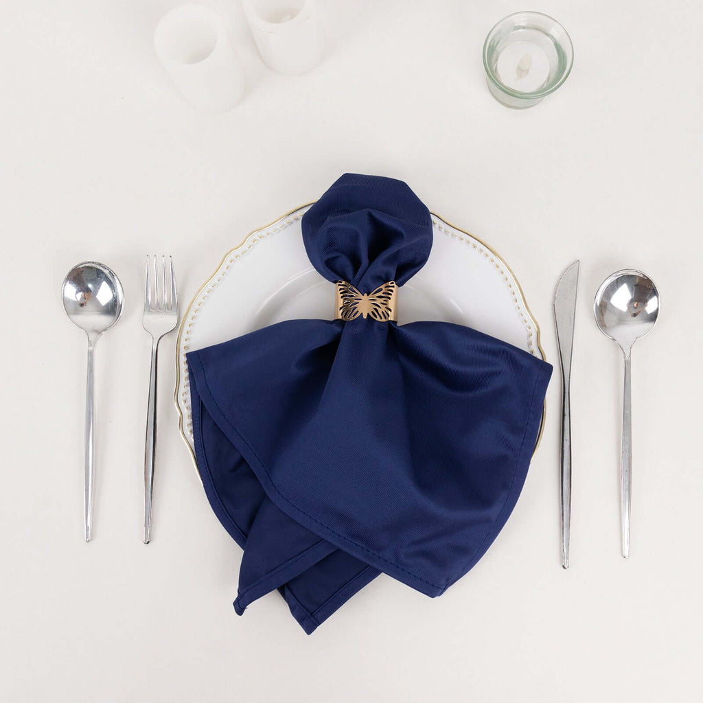 5 Pack Scuba 20"x20" Napkins Navy Blue - Durable & Reusable Dinner Napkins - Bell Racket Store