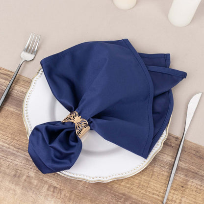 5 Pack Scuba 20"x20" Napkins Navy Blue - Durable & Reusable Dinner Napkins - Bell Racket Store