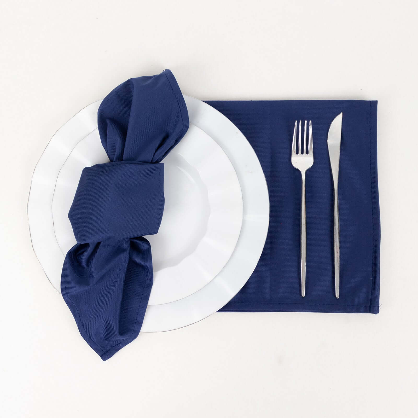 5 Pack Scuba 20"x20" Napkins Navy Blue - Durable & Reusable Dinner Napkins - Bell Racket Store