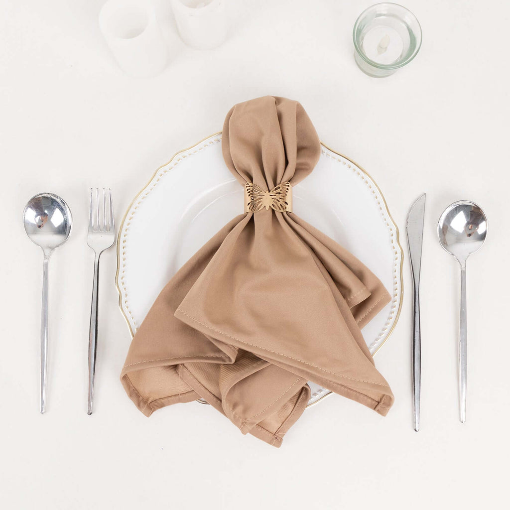 5 Pack Scuba 20"x20" Napkins Nude - Durable & Reusable Dinner Napkins - Bell Racket Store