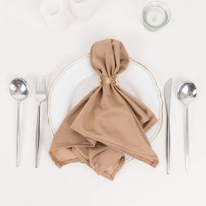 5 Pack Scuba 20"x20" Napkins Nude - Durable & Reusable Dinner Napkins - Bell Racket Store