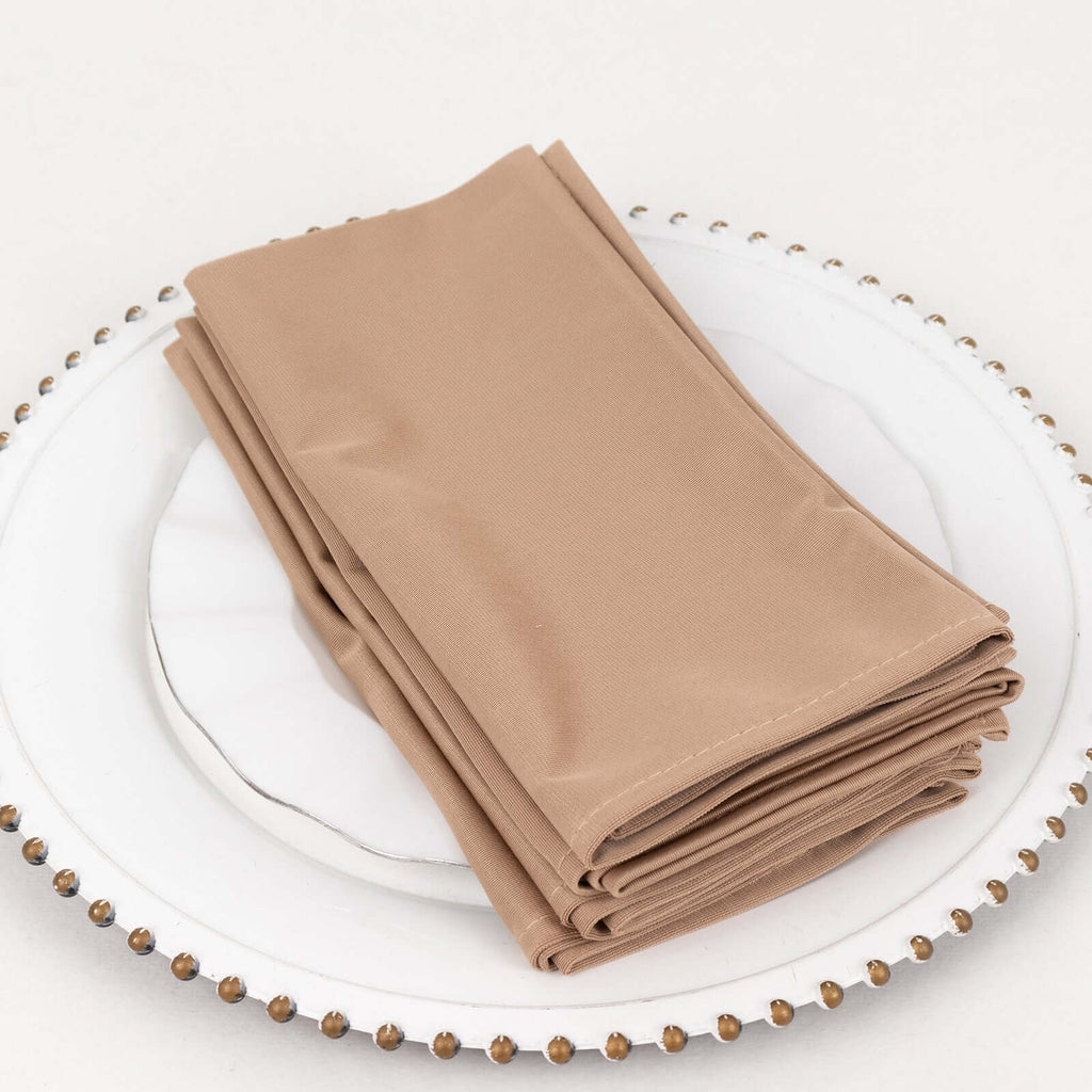 5 Pack Scuba 20"x20" Napkins Nude - Durable & Reusable Dinner Napkins - Bell Racket Store