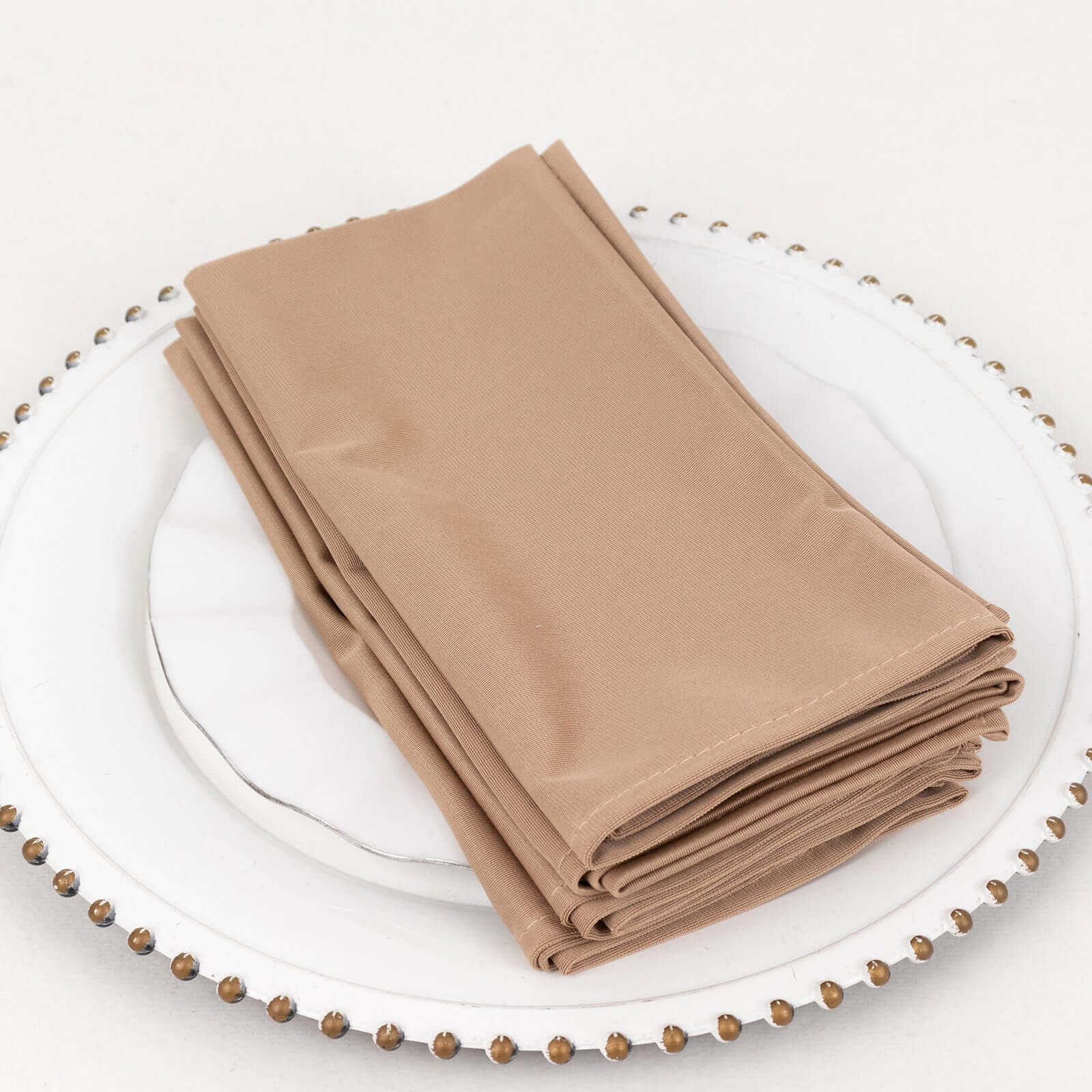 5 Pack Scuba 20"x20" Napkins Nude - Durable & Reusable Dinner Napkins - Bell Racket Store