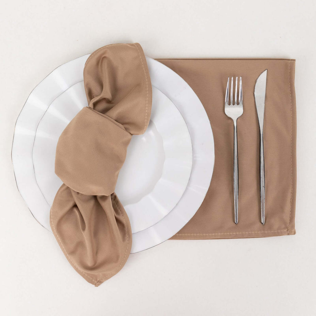 5 Pack Scuba 20"x20" Napkins Nude - Durable & Reusable Dinner Napkins - Bell Racket Store