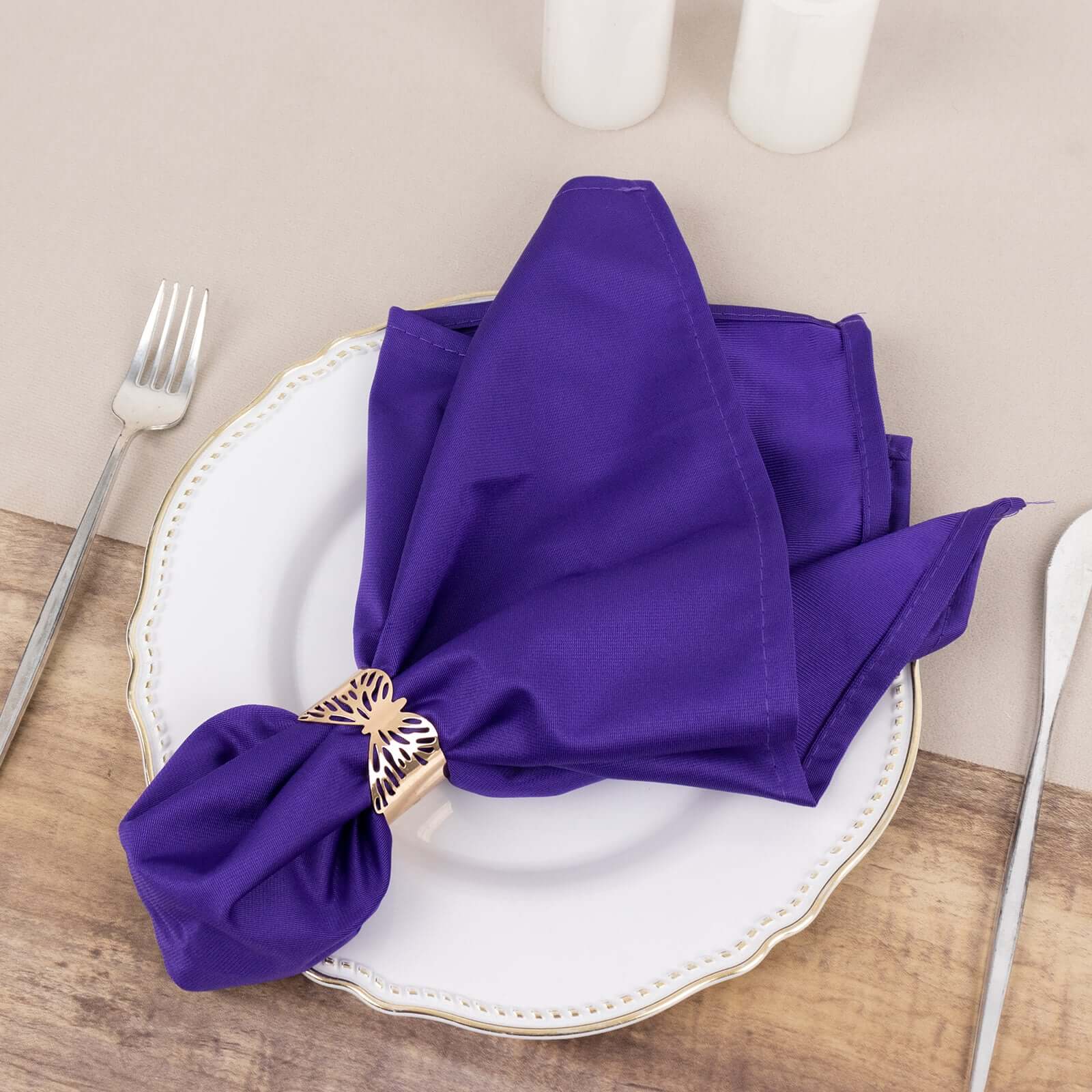5 Pack Scuba 20"x20" Napkins Purple - Durable & Reusable Dinner Napkins - Bell Racket Store