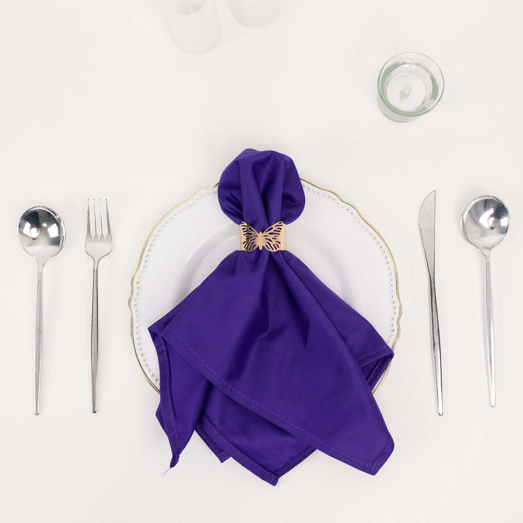 5 Pack Scuba 20"x20" Napkins Purple - Durable & Reusable Dinner Napkins - Bell Racket Store